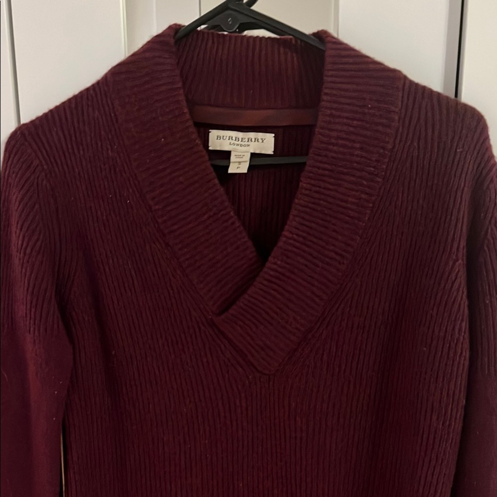 Burberry Deep Red Knit Pullover